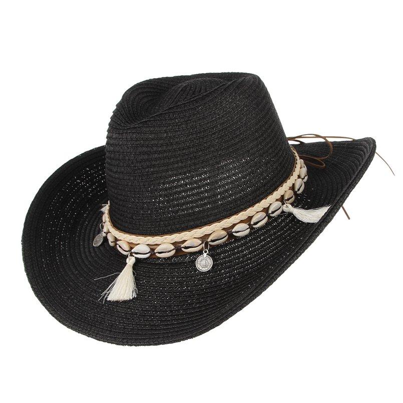Sommer-Cowboyhut mit Muschelquasten und Anhängern