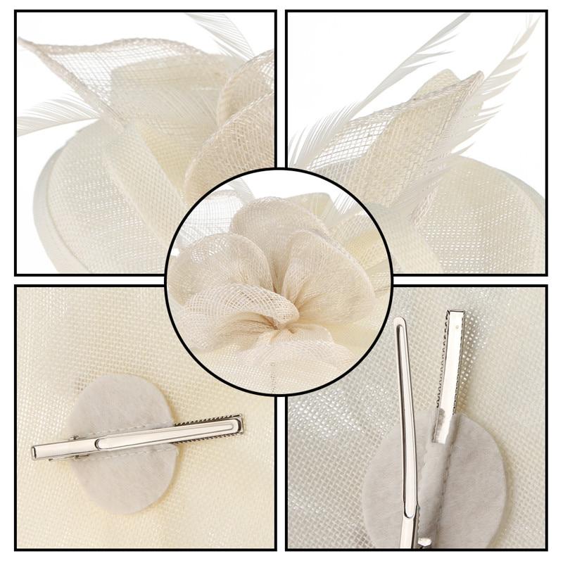 Sinamay Mesh Pillbox Fascinator Hat with Feathers