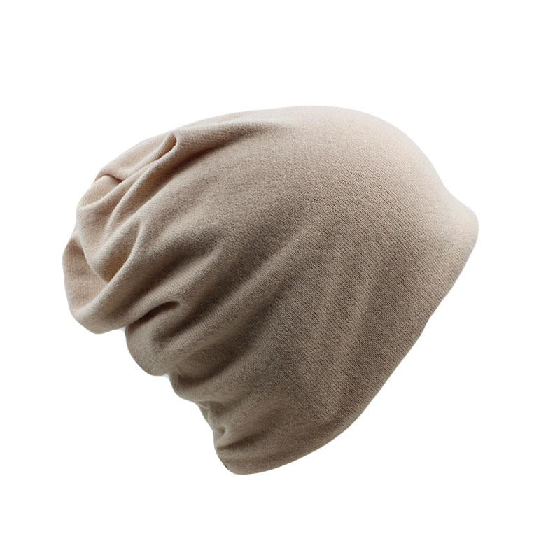 Solid Color Cotton and Polyester Beanie, Scarf or Bonnet