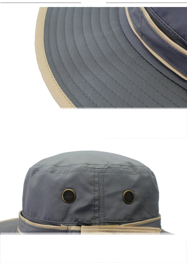 Wide Brim Waterproof Bucket Flap Hat with Rope