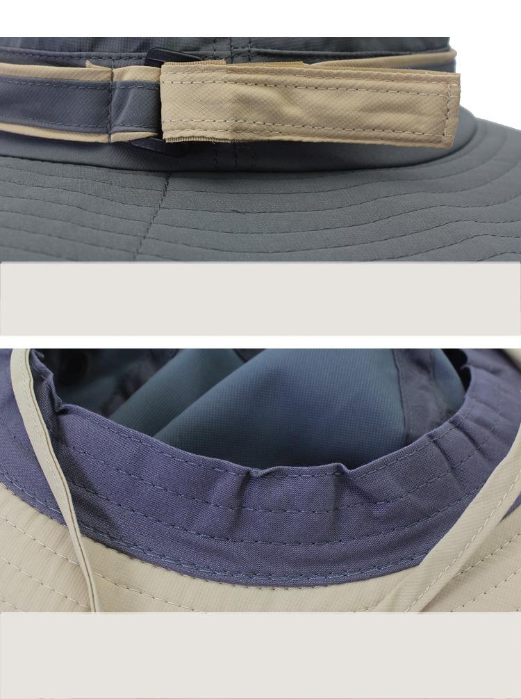 Wide Brim Waterproof Bucket Flap Hat with Rope