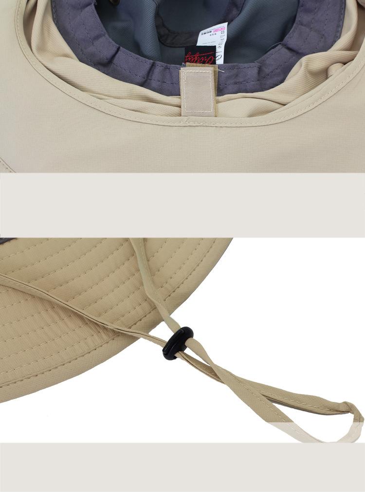 Wide Brim Waterproof Bucket Flap Hat with Rope