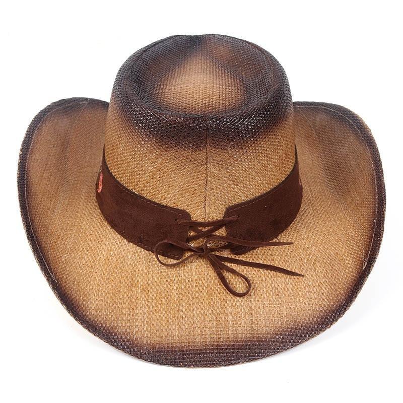 Damen-Cowboyhut mit besticktem rosa Blumenband