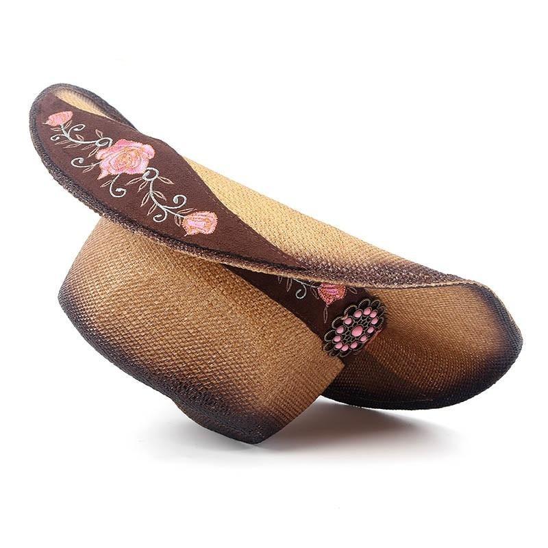 Damen-Cowboyhut mit besticktem rosa Blumenband