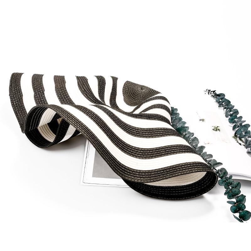 INNOVATO Wide Brim Floppy Striped Straw Sun Hat