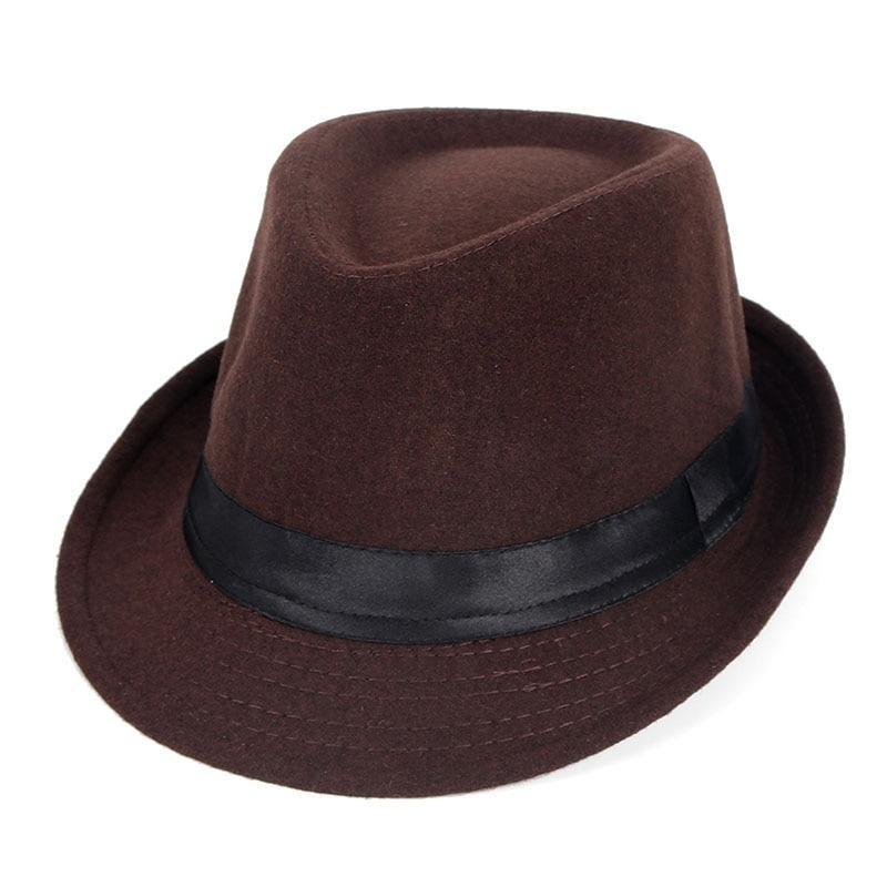 Vintage Wool Felt Trilby Fedora Hat with Black Hatband