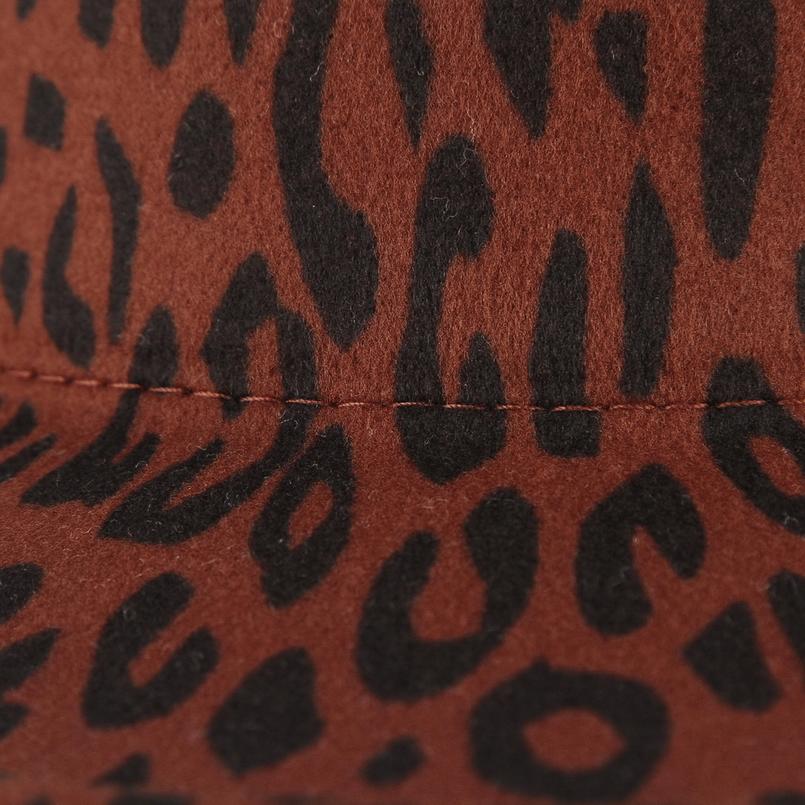 Wide Brim Leopard Wool Felt Fedora Hat