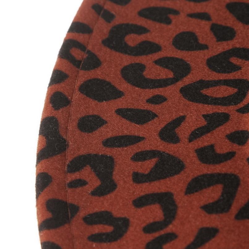 Wide Brim Leopard Wool Felt Fedora Hat