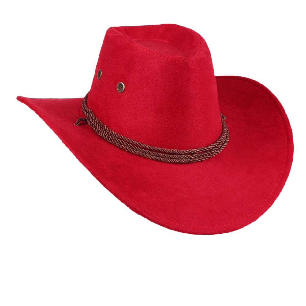 Western-Cowboyhut mit breiter Krempe aus Kunstleder und verstellbarem Kinnriemen