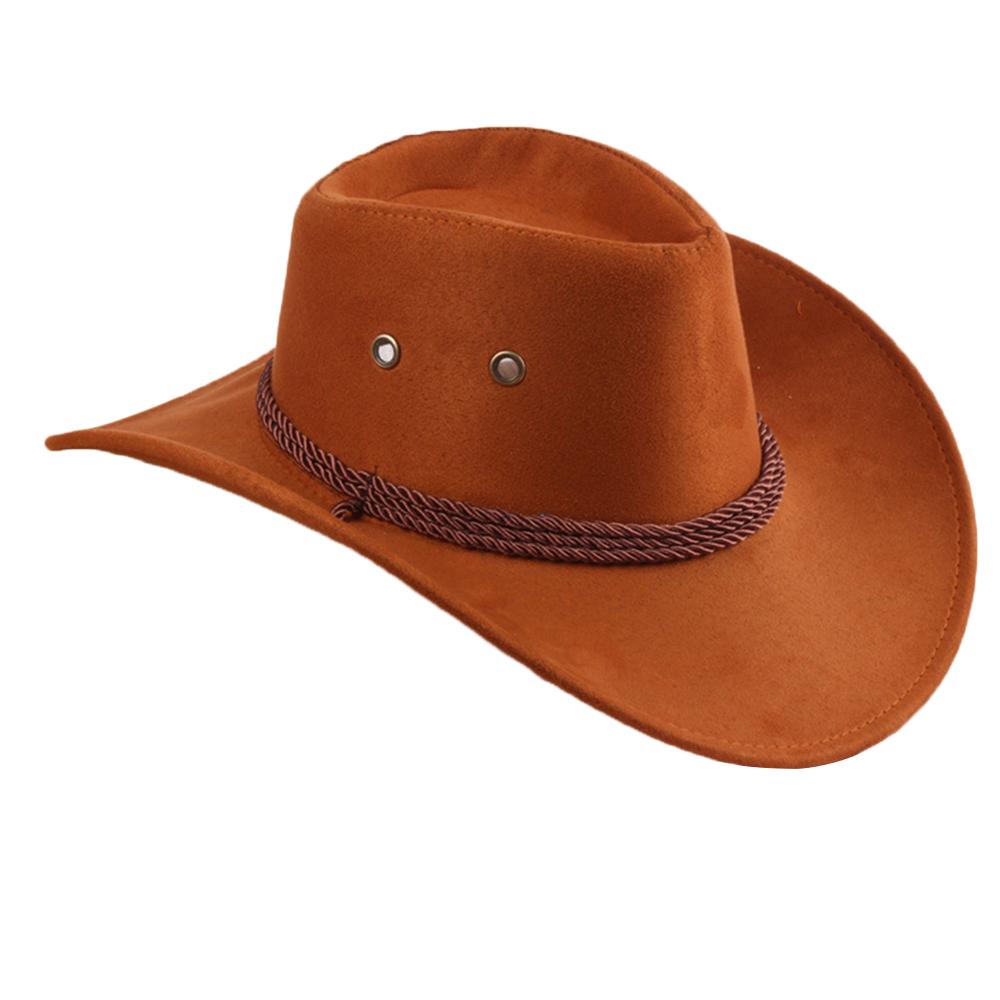 Western-Cowboyhut mit breiter Krempe aus Kunstleder und verstellbarem Kinnriemen