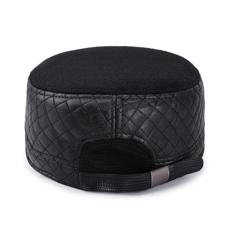 Buckled Snapback Military Hat with Earflaps