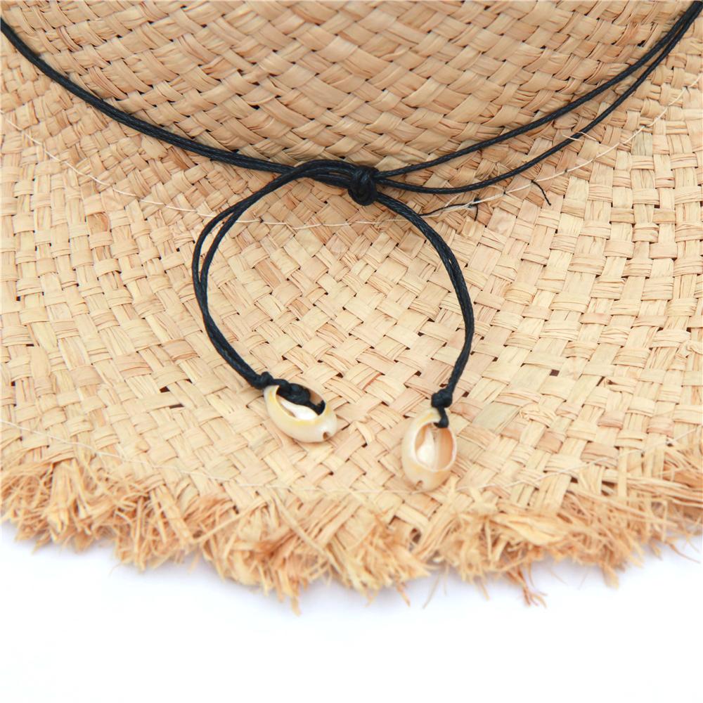Raffia Panama Hat with Natural Hawaian Cowrie Shell Conch