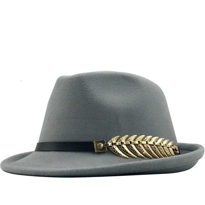 Wool Felt Trilby Fedora Hat with a Laurel Crown Belt Hatband