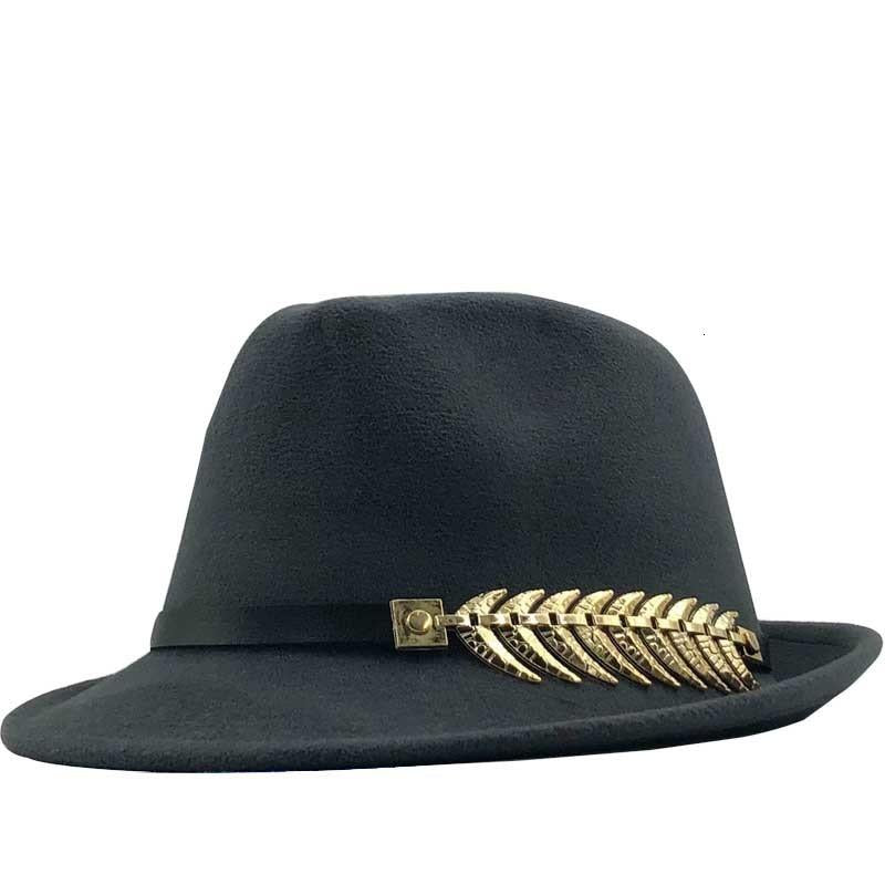 Wool Felt Trilby Fedora Hat with a Laurel Crown Belt Hatband