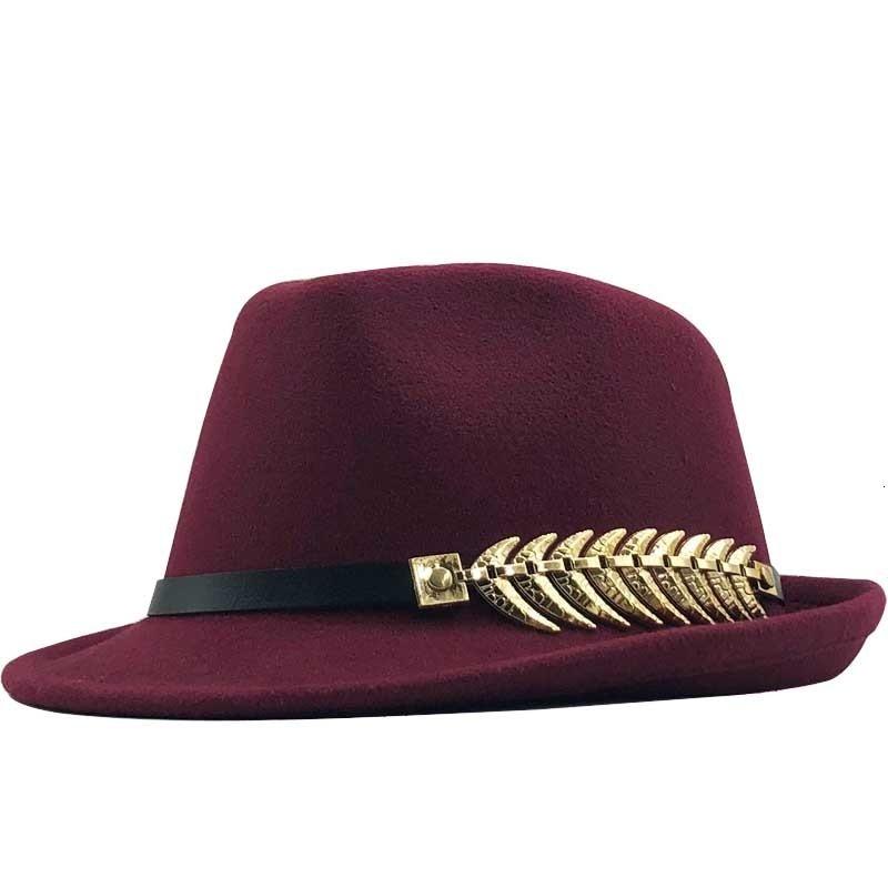 Wool Felt Trilby Fedora Hat with a Laurel Crown Belt Hatband