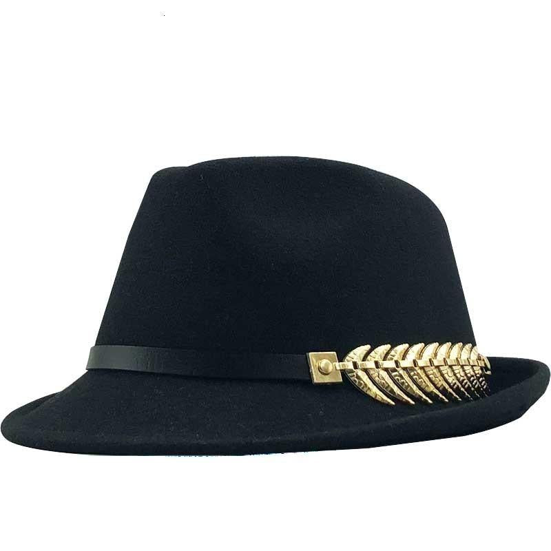 Wool Felt Trilby Fedora Hat with a Laurel Crown Belt Hatband