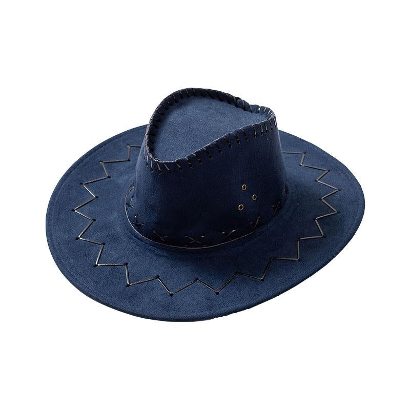 Mom & Daughter Retro Stitched Pattern Cowboy Hat with Adjustable Chin Tie