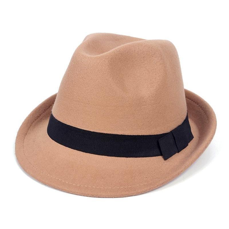 Wool Felt Trilby Hat with Black Hatband