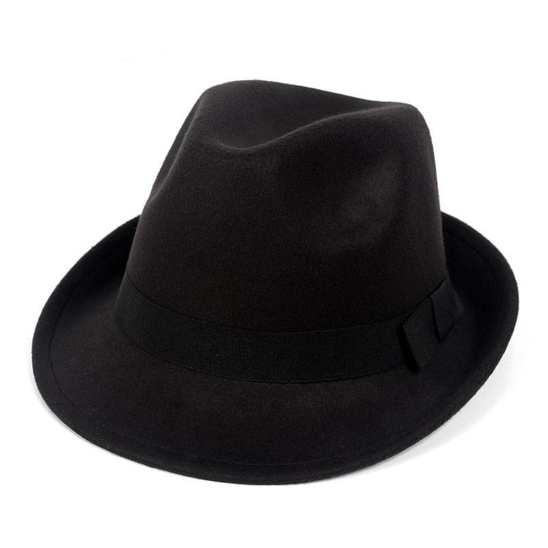 Wool Felt Trilby Hat with Black Hatband