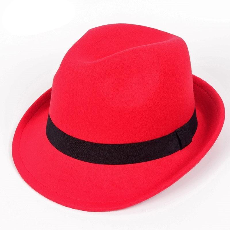 Wool Felt Trilby Hat with Black Hatband