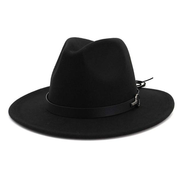 Wool Felt Fedora Panama Hat with Decorative Belt