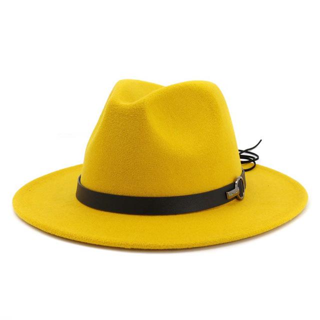 Wool Felt Fedora Panama Hat with Decorative Belt