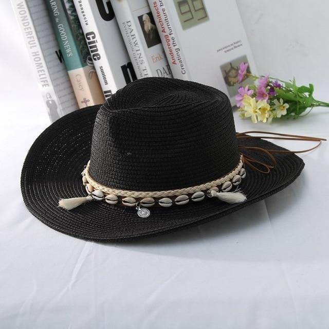 Sommer-Cowboyhut mit Muschelquasten und Anhängern