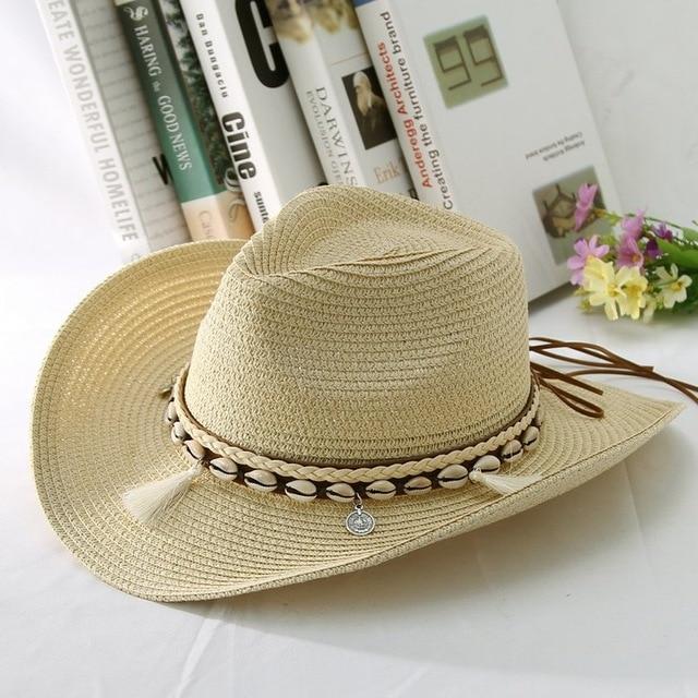 Sommer-Cowboyhut mit Muschelquasten und Anhängern
