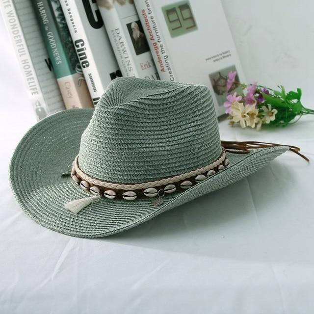 Sommer-Cowboyhut mit Muschelquasten und Anhängern