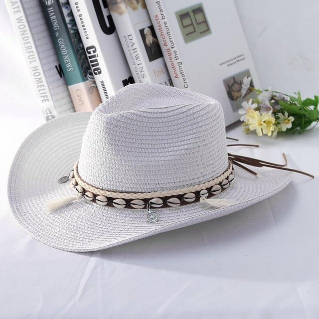 Sommer-Cowboyhut mit Muschelquasten und Anhängern