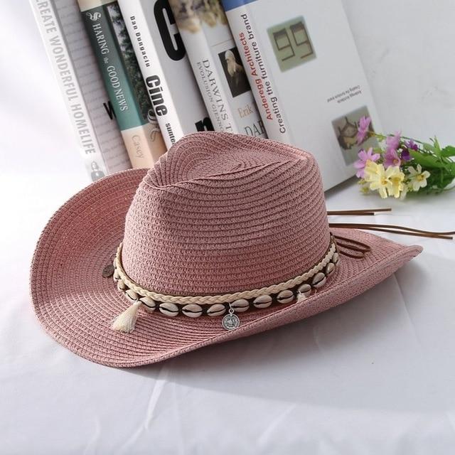 Sommer-Cowboyhut mit Muschelquasten und Anhängern