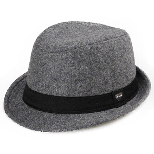 Elegant Wide Brim Wool Felt Fedora Trilby Hat with Black Hatband