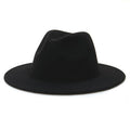 Solid Color Wide Brim Wool Felt Fedora Hat
