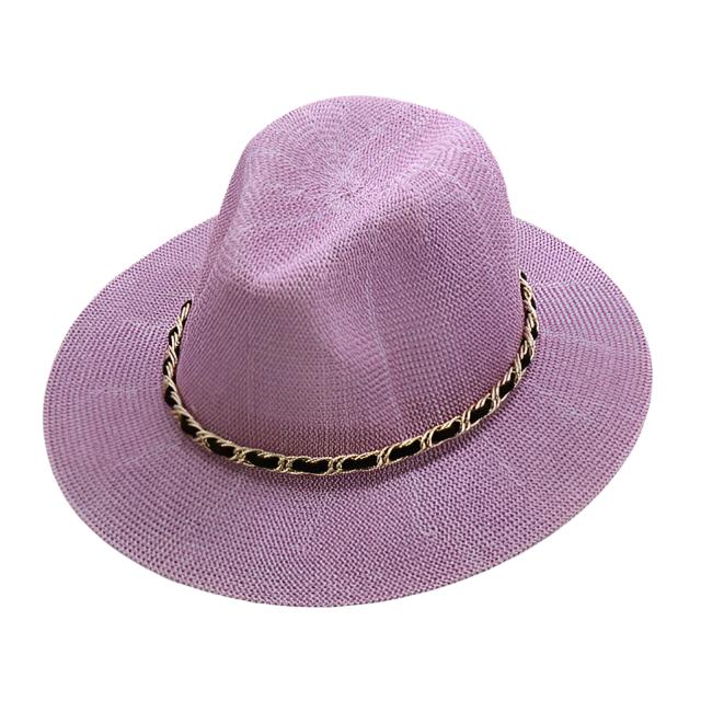 Panama Hat with Luxury Metal Chain