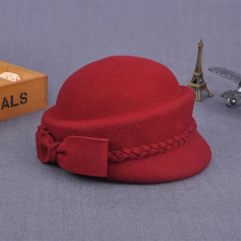 Australian Wool Pillbox Beret with Bow