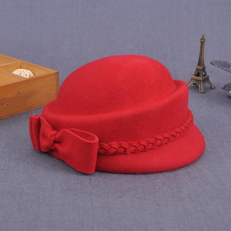 Australian Wool Pillbox Beret with Bow