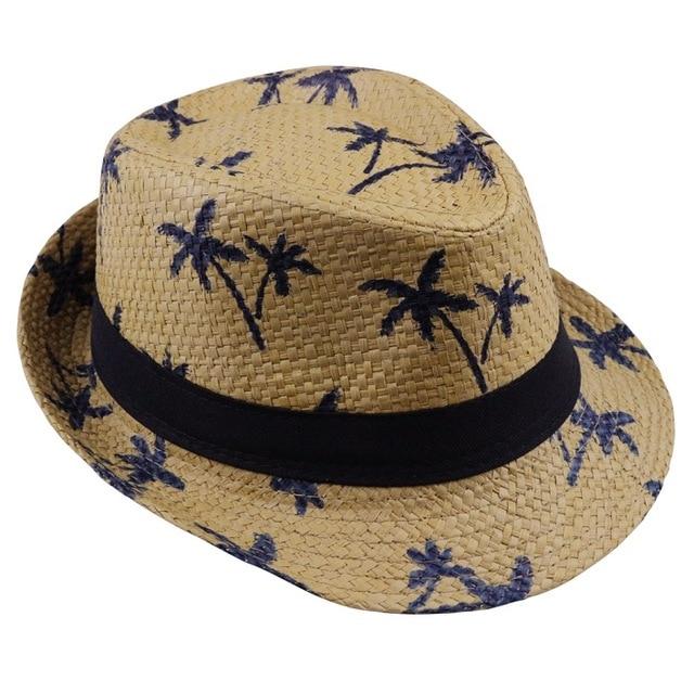 Coconut Trees Straw Panama Hat