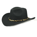 Cowboyhut im Safari-Stil mit breiter Krempe und Leopardenband
