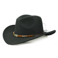 Soft Felt Vintage Western Cowboy Hat with Handmade Belt