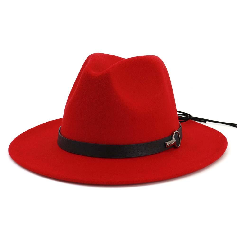Wool Felt Fedora Panama Hat with Decorative Belt