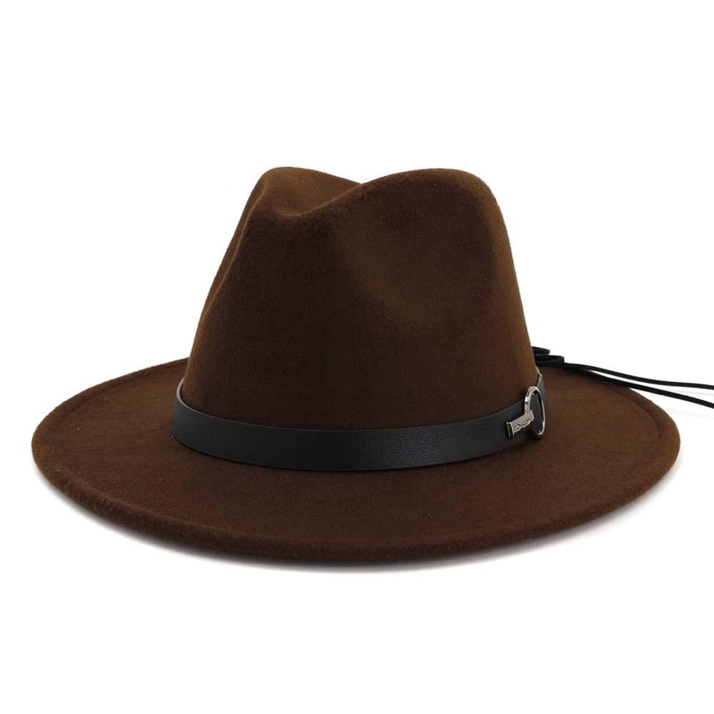 Wool Felt Fedora Panama Hat with Decorative Belt