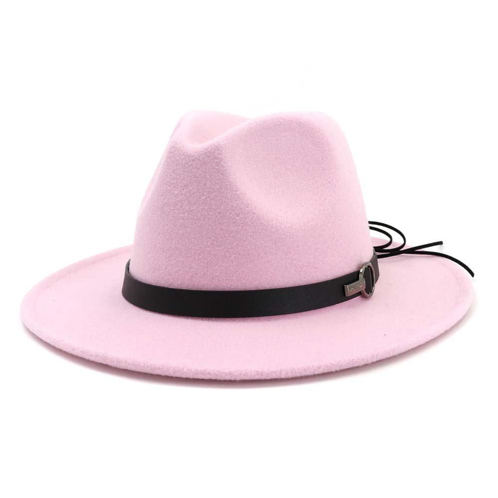 Wool Felt Fedora Panama Hat with Decorative Belt