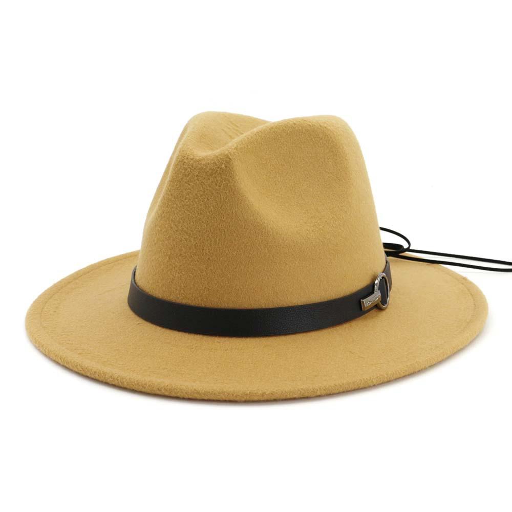 Wool Felt Fedora Panama Hat with Decorative Belt