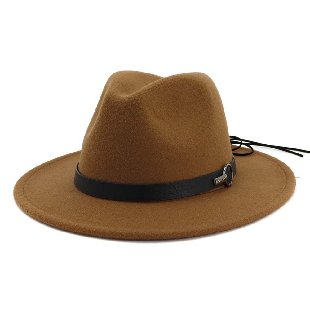 Wool Felt Fedora Panama Hat with Decorative Belt