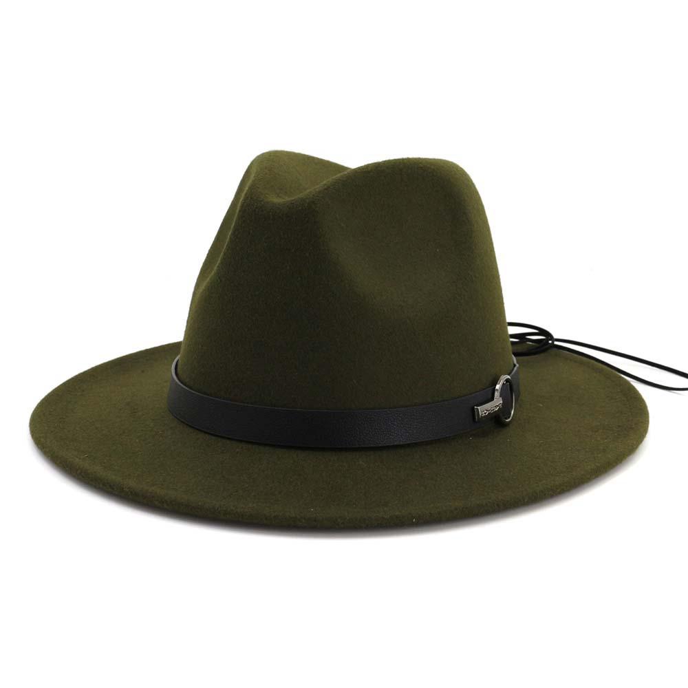Wool Felt Fedora Panama Hat with Decorative Belt
