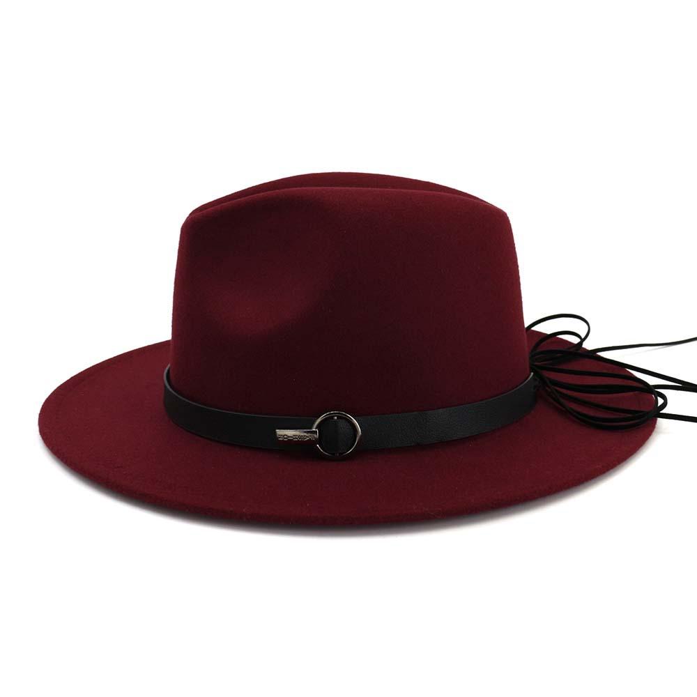 Wool Felt Fedora Panama Hat with Decorative Belt
