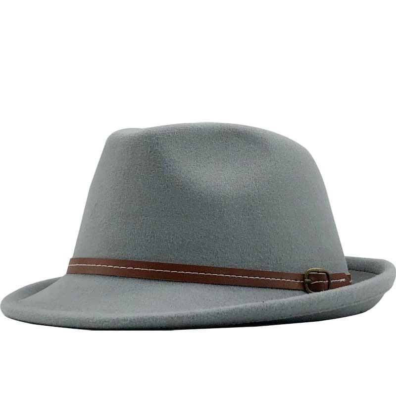 Wool Felt Trilby Fedora Hat with Brown Belt Hatband
