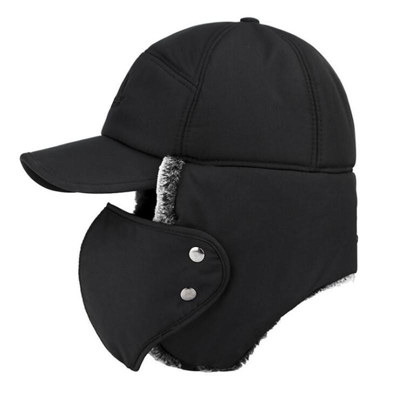 Velvet Thermal Bomber Hat with Ear and Face Protection