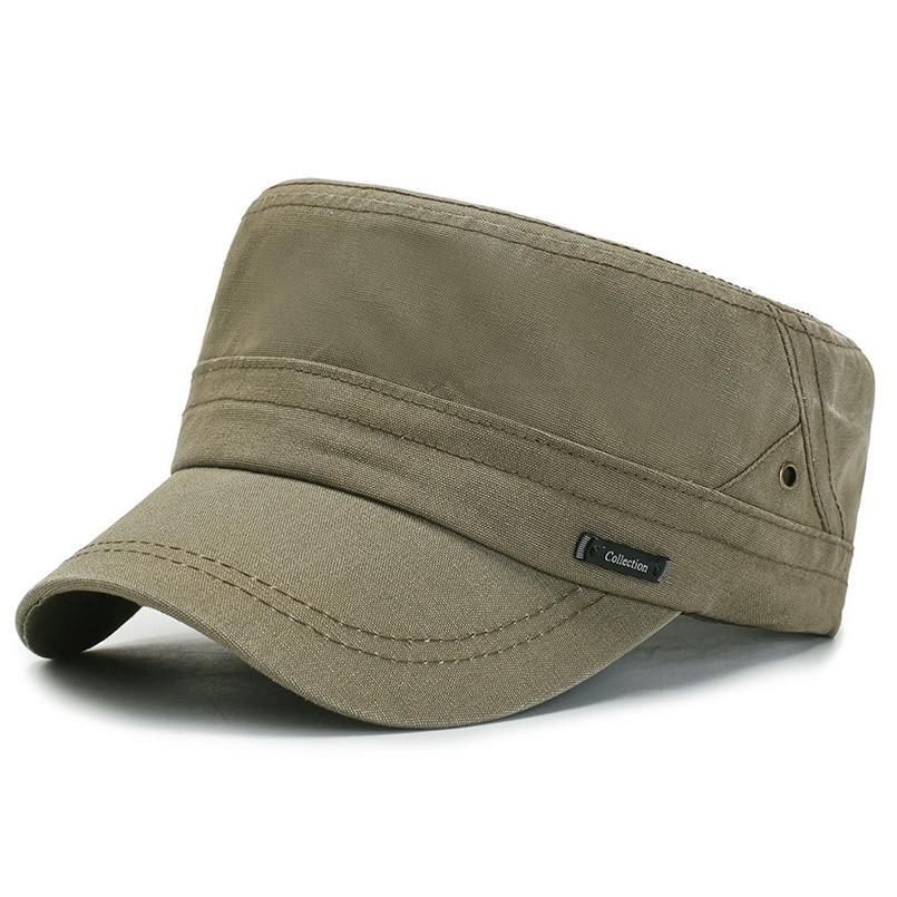 Solid Color Flat Top Military Cap
