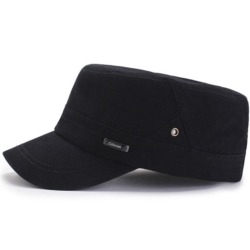 Solid Color Flat Top Military Cap